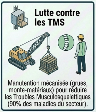 Lutte contre les TMS prévention chantier