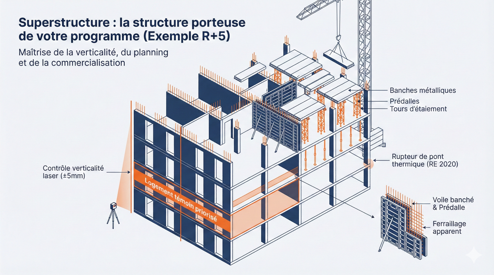 Élévation voiles béton et planchers