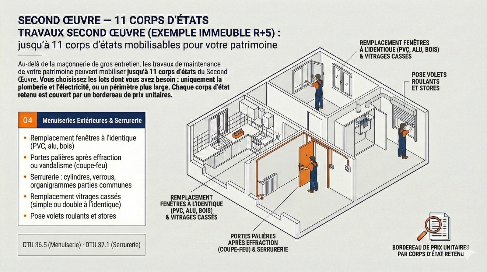 Menuiseries extérieures serrurerie rénovation logement social