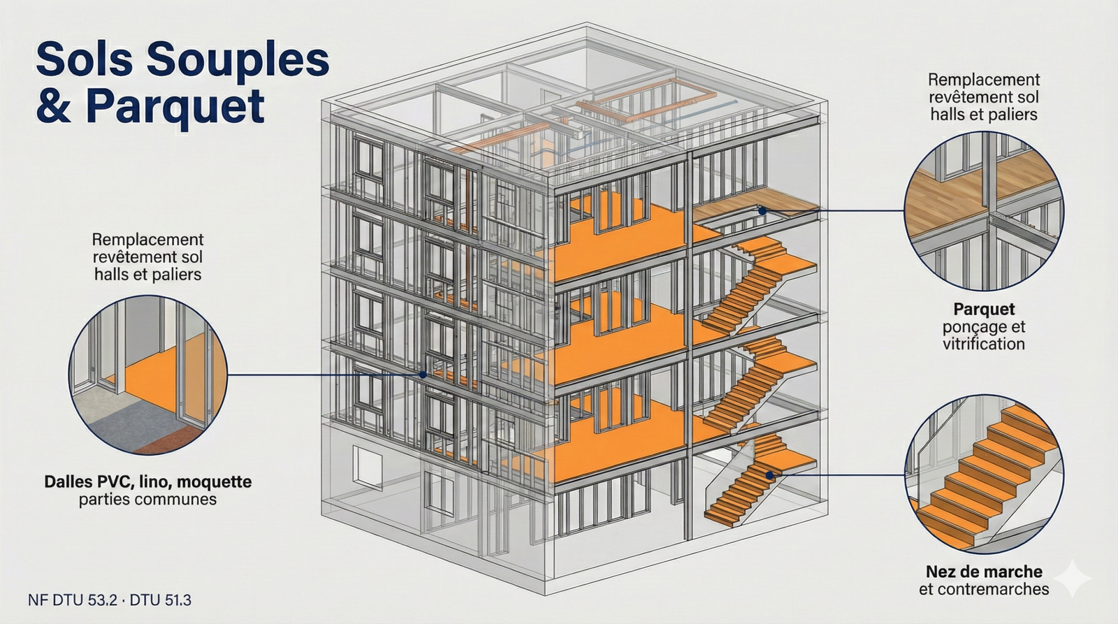 Sols souples LVT et parquets